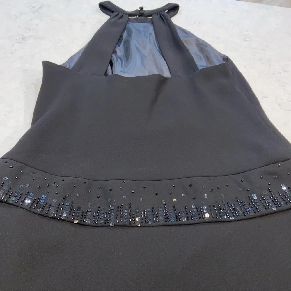 Jones New York Black Dress with beaded waist that ties Size 4